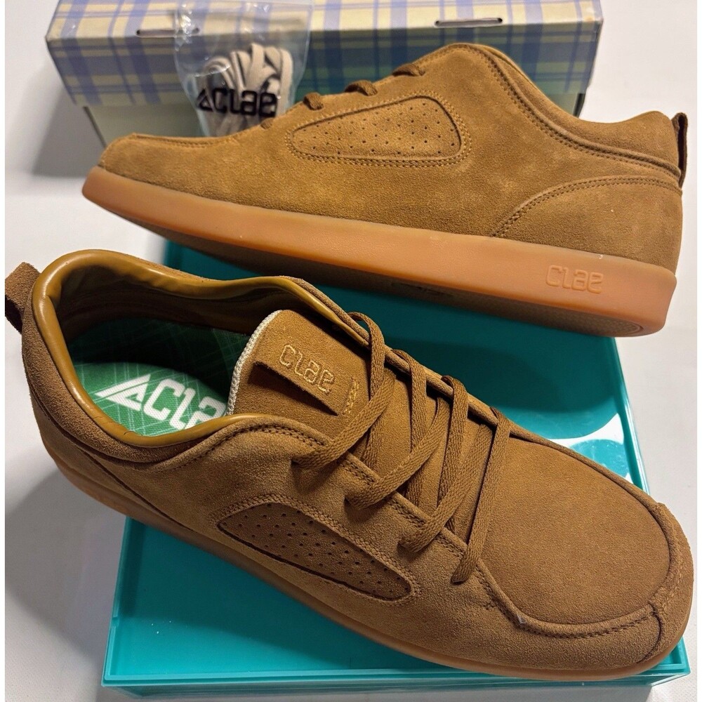 CLAE Shoes Mens 9.5 Parker FA Skateboard Sneaker Suede Athletic Streetwear Brown